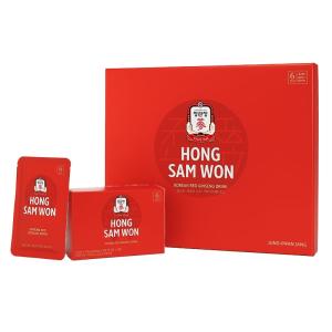JungKwanJang | Korean Red Ginseng Drink Hong Sam Won (50ml x 30 Pouches) | Panax Ginseng Energy Drink | Caffeine Free | Daily Energy, Immune Support, Blood Circulation| Vegan