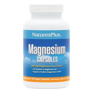 NaturesPlus Magnesium Supplement - 400mg Active Magnesium Citrate Supplement - Energy and Stress Relief for Mind and Body - Vegan, Gluten Free - 120 Capsules
