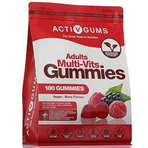 Adults Multivitamins 180 Vegan Gummies | 90 Days Supply | 11 Essential Vitamins & Minerals A,D,E,C,B3,B6,B5,B12, Biotin, Zinc & Iodine | | Resealable & Recyclable Pouch | For Men & Women by ActivGums®