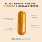 NATURE SQUARED Turmeric [Blend]: Premium Turmeric (2335mg) and Black Pepper Capsules with 95% Curcumin&MCTs - 240 High Strength Capsules - 8 Month Supply - Vegan - Non GMO - Gluten Free - GMP- UK Made