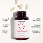Vital Haven Ginseng Supplement 4000mg - Korean Panax | Ashwagandha KSM 66 | Siberian Ginseng & Ginkgo Biloba - UK Made
