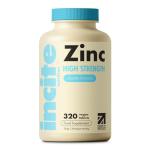 Zinc 40mg - 12+ Month’s Supply - High Strength 320 Premium Tablets - Supplements Suitable for Vegetarian & Vegans - Maximum Strength Quality Pure Zinc Tablets - Support Immune System - Made in UK