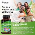 Multivitamin & Minerals 23 Essential Active Vegan High Strength Multivitamin Tablets for Women & Men with Iron A-Z Complete Daily Vegan Vitamins Gluten Free GMO Free (3 Month Supply) UK Made New Leaf