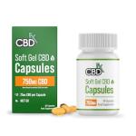 CBDfx 750mg CBD High Strength Broad Spectrum Soft Gel CBD Capsules, 25mg CBD per Capsule, Organic, Gluten-Free, 30 Capsules in Total (15-30 Days)