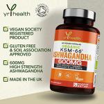 Organic Ashwagandha KSM-66 Capsules 5% Withanolides Added Organic Turmeric and Black Pepper, Certified by Soil Association, Vegan Registered Ashwagandha Powder Capsules, Made in The UK by YrHealth