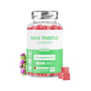 GUMEEZ Milk Thistle Gummies 1200mg – High Strength Liver Detox & Cleanse Supplement with Dandelion Root Extract – Supports Liver Health, Antioxidant & Wellness – Strawberry Flavour – 30 Day Supply