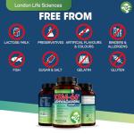 London Life Sciences Organic Vegan Ashwagandha KSM-66 90 Capsules - (Highest Concentration) 2000mg Servings & 5% Withanolides - Best Bioavailabili