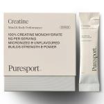 Puresport Creatine Monohydrate Powder (30 Sachets), 5g Micronised Unflavoured Creatine Supplement for Women & Men, Improves Strength & Recovery, Informed Sport Certified, Travel-Friendy