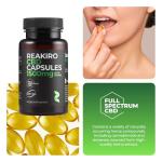 Reakiro CBD Soft Gel Capsules 1500mg, 60pcs I 25mg per Capsule I 2 Month Supply I High Strength I Premium Quality Pre-Dosed Supplement