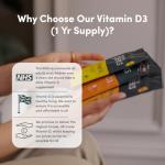 Vitamin D 1000iu - 1 Year Supply, 365 Easy-Swallow Vitamin D Tablets, Vegetarian D3, High Strength Immune Support Supplement - Awarded by The Independent UK