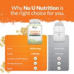 Vitamin B Complex High Strength - 180 Vegan Tablets - 6 Month Supply - Contains All 8 B Vitamins in 1 Tablet - Vitamins B1, B2, B3, B5, B6, B12, Biotin & Folic Acid - Nu U Nutrition