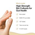 Award-Winning Micro Probiotics Supplement Made in The UK | 120 Mini Tablets | One-a-Day Lactobacillus Acidophilus Tablets for Women & Men | Vegan & Gluten-Free | 4-Month Supply