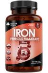 Gentle Iron Tablets 28mg High Strength Ferrous Fumarate Iron - Vegan Iron Supplements for Men and Womens Health - Reduction in Tiredness and Fatigue, Supports Immune, Health and Energy