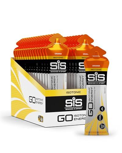 Science In Sport GO Isotonic Energy Gels, Running Gels with 22 g Carbohydrates, Low Sugar, Orange Flavour, 60 ml Per Serving (30 Pack)