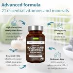 Igennus Methylated Women's Multivitamin with Gentle Iron, 21 Active Nutrients, Pure & Clean, All Day Nutrient Delivery, High Strength B-Vitamins, Easy-to-Swallow, 180 Vegan Tablets, 90 Servings