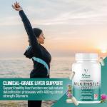 Milk Thistle Extract 10000mg - High Potency 400mg Silymarin per Capsule - 120 Capsules (Not Tablets) with Black Pepper Extract - Vegan Liver Support Supplement - 4-Month Supply - Made in UK