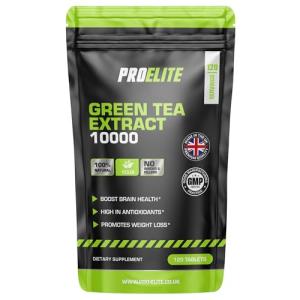 Green Tea Extract 10,000mg of Antioxidant 120 Tablet | 95% Polyphenols (297mg per Tablet) | (4 Months Supply) | Resealable and Recyclable Pouch | Vegan & Vegetarian | by PROELITE