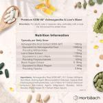 Ashwagandha KSM-66 and Lion's Mane 2500mg Capsules | KSM-66 Ashwagandha Root Extract & Lion's Mane Mushroom Extract, Enhanced with Black Pepper | 120 Vegan Capsules | Horbaach