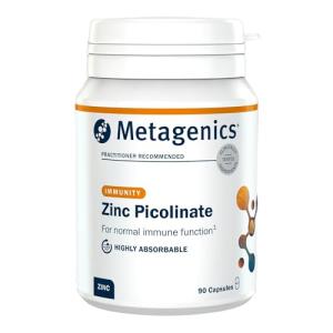 Metagenics Zinc Picolinate - for Immune System, Skin, Vision & Bones - with Vitamin C - 90 Capsules