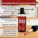 Vitamin B12 Liquid Drops (3000 mcg) Made in UK by Nature Provides - Methylcobalamin + Adenosylcobalamin (50ml), High Strength, Bioactive, Vegan, Energy & Sleep Support, Sublingual, Like B12 injections