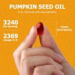 NavoSupply-Pumpkin Seed Oil 3000mg - 100% Cold Pressed | 80% Linoleic & Oleic Acid | 180 Softgels, Naturally High in Essential Fatty Acids