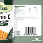 Natures Aid Low Acid Vitamin C 1000mg – High Strength Immune Support, Antioxidant Protection – Gentle on Stomach – Supports Collagen, Skin, Energy & Iron Absorption – Vegan - 180 Tablets