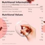 Iron Gummies with Vitamin C - 38mg per Serving - 120 Gummies - 2 Months Supply - Natural Peach Flavour - 2 per Day - Ferrous Fumarate Form - Vegan & Gluten-Free - Iron Supplements for Women & Men