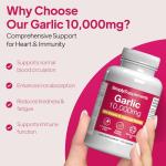 High-Strength Garlic Capsules | Supports Heart, Normal Blood Circulation & Immune Health | with Vitamin C, Iron & Thiamine | Vegan Friendly | 180 Capsules = 3 Months’ Supply | UK Made