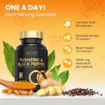 Advanced Turmeric Capsules High Strength 3000mg, Boswellia & Black Pepper | ONE per Day | Turmeric and Black Pepper Capsules Locally Made in UK, Tumeric Joint Care Supplements, 120 Caps