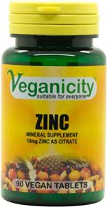 Veganicity Zinc 10mg : Mineral Supplement : 90 Tablets