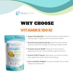 Nutrivolv Vitamin E 100IU - 180 Softgels | Antioxidant Supplement for Skin Support & Cell Protection | Helps Reduce Oxidative Stress, Promotes Healthy Skin & Immune Support