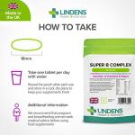 Lindens - Super B Complex Tablets - 90 Pack - UK Made - 3 Months Supply with a Full Spectrum of B Vitamins and Vitamin C - Reduces Tiredness and Fatigue - Letterbox Friendly, Vegan