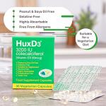 Hux D3 Vitamin 3200iu, Huxley Europe, Vegetarian Capsules, Suitable for Kosher and Halal Diets 30 Count (Pack of 1)