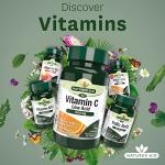 Natures Aid Low Acid Vitamin C 1000mg – High Strength Immune Support, Antioxidant Protection – Gentle on Stomach – Supports Collagen, Skin, Energy & Iron Absorption – Vegan - 30 Tablets