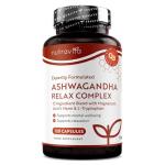 Nutravita Ashwagandha KSM-66 7200mg Before Extraction, Relax Complex with Magnesium, Lion's Mane L-Tryptopha, Supports Relaxation, Mental Wellbeing & Reduction in Fatigue - 120 Capsules