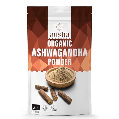 Ausha Organic Ashwagandha Root Powder 500g - for Stress and Anxiety Relief, Energy, Sleep Aid - UK Certified Organic by Soil Association - Source of Vitamins and Minerals - Adaptogen