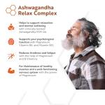 Nutravita Ashwagandha KSM-66 7200mg Before Extraction, Relax Complex with Magnesium, Lion's Mane L-Tryptopha, Supports Relaxation, Mental Wellbeing & Reduction in Fatigue - 120 Capsules