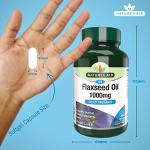 Natures Aid Flaxseed Oil 1000mg – High Strength Omega-3 Softgels – Supports Heart & Brain Function – Vegan, Non-GMO, Gluten-Free – Cold Pressed Essential Fatty Acids – 90 Capsules