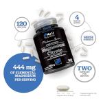 Magnesium Citrate 1480mg - 240 Vegan Capsules - 4 Month Supply - Providing 444mg Elemental Mag - Capsules not Tablets - High Strength Supplement - Made in The UK - Nu U Nutrition