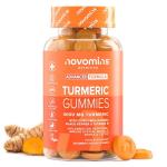 Turmeric Gummies – 4000mg High Strength Turmeric and Ginger Gummies with Curcumin, Black Pepper & Vitamin D – Tumeric Supplements Joint Support –Immunity, Muscle & Bone – Novomins