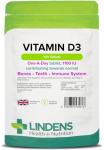 Lindens Vitamin D3 1100IU - 120 Tablets - Immune System, Bones, Teeth, UK Manufacturer Immune Support | (4 Months Supply) | Suitable for Vegetarians | Letterbox Friendly