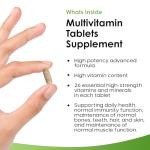 Multivitamin & Minerals - 365 Vegan Multivitamins Tablets (1 Year Supply) with Iron High Strength - 26 Essential Active Multivitamin Tablets for Women & Men A-Z Complete Daily Vitamins UK Made