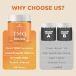 Goodvita TMG Gummies x60 | TMG (Betaine) Supplement High Strength 1000mg | Added Vitamin B6, B12 + Folic Acid | Citrus Orange Flavour | 1 Month Supply | Heart Health + Performance | Trimethylglycine