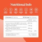 Turmeric Gummies – 4000mg High Strength Turmeric and Ginger Gummies with Curcumin, Black Pepper & Vitamin D – Tumeric Supplements Joint Support –Immunity, Muscle & Bone – Novomins