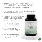 High Strength Vitamin C Capsules 1000mg - 120 Vegan Capsules - with Rosehip and Acerola - Non-GMO, Made in The UK by G&G Vitamins