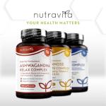 Nutravita Ashwagandha KSM-66 7200mg Before Extraction, Relax Complex with Magnesium, Lion's Mane L-Tryptopha, Supports Relaxation, Mental Wellbeing & Reduction in Fatigue - 120 Capsules