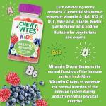 Chewy Vites Kids Multivitamin Advance, 60 Kids Vitamins Gummies, 11 Essential Nutrients, 2 Months Supply, Real Fruit Juice, Vegan, Age 3 +, Blueberry and Raspberry Flavour