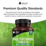 Multivitamin & Minerals - 365 Vegan Multivitamins Tablets (1 Year Supply) with Iron High Strength - 26 Essential Active Multivitamin Tablets for Women & Men A-Z Complete Daily Vitamins UK Made