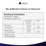 Zinc 50mg High Strength Tablets with Copper, Pure Zinc Supplements Contributes Towards The Immune System, Bone Health and Fertility, Vegan, Non-GMO, Made in UK by New Leaf 120 Tablets