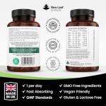 Multivitamin & Minerals - 365 Vegan Multivitamins Tablets (1 Year Supply) with Iron High Strength - 26 Essential Active Multivitamin Tablets for Women & Men A-Z Complete Daily Vitamins UK Made